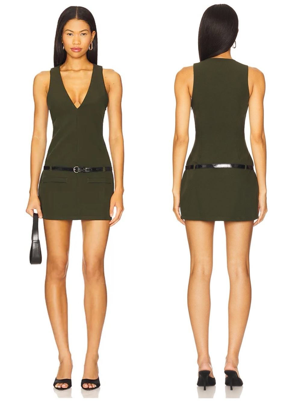 NWT superdown Patrice Belted Mini Short Dress in Army Green Size Women’s Small
